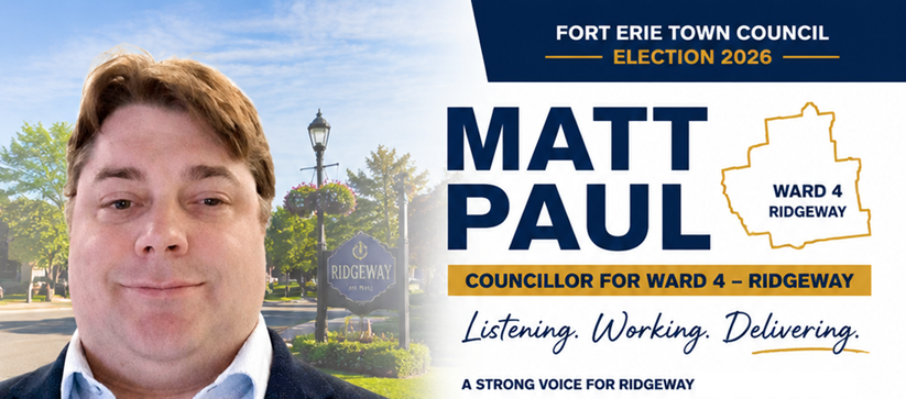 Matt Paul – Councillor (Candidate) Ward 4 (Ridgeway) – Fort Erie, Ontario